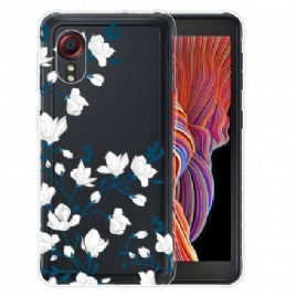 Deksel Til Samsung Galaxy XCover 5 Hvite Blomster