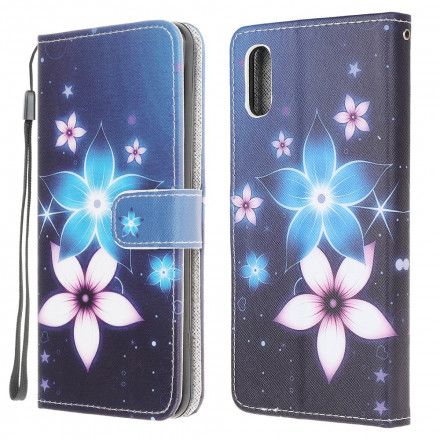 Folio Deksel Til Samsung Galaxy XCover 5 Med Kjede Lunar Strap Flowers