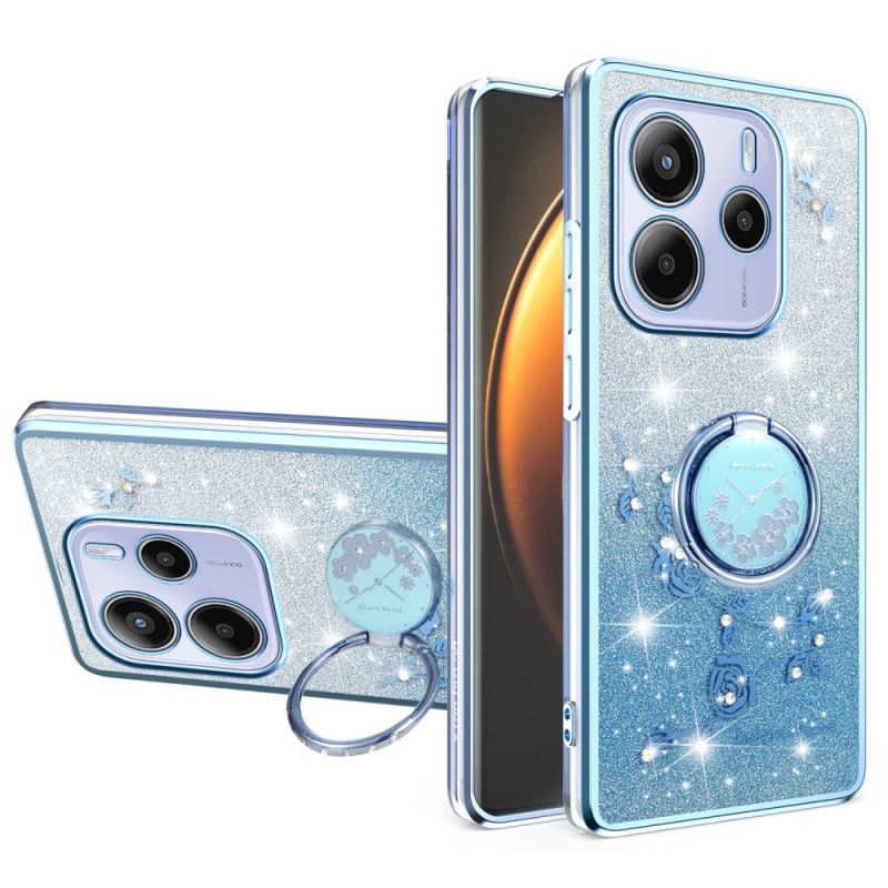 Deksel Xiaomi Redmi Note 14 4g Rhinsten- Og Blomsterringholder