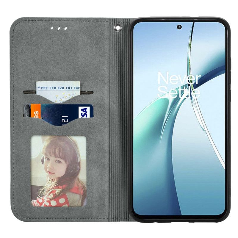 Folio Deksel Lær Xiaomi Redmi Note 14 4g Mobildeksel Semsket Skinneffekt