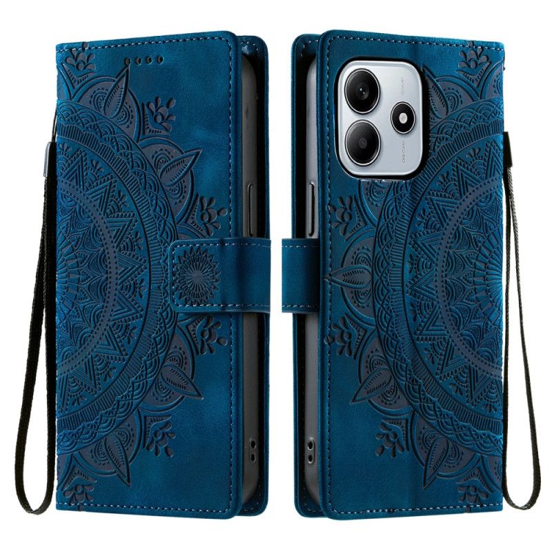 Folio Deksel Til Xiaomi Redmi Note 14 4g Semsket Skinneffekt Med Stropp