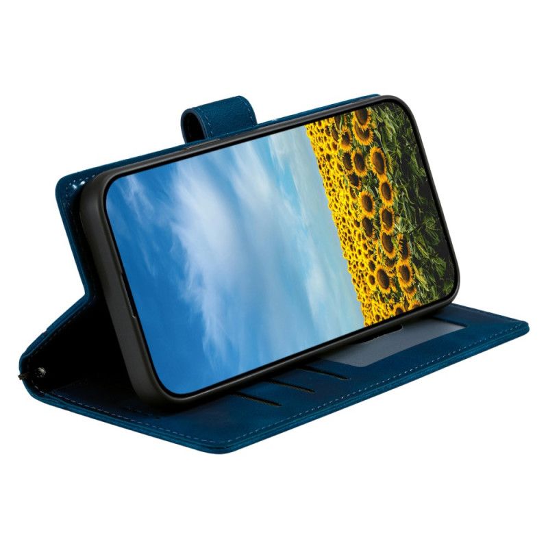 Folio Deksel Til Xiaomi Redmi Note 14 4g Semsket Skinneffekt Med Stropp