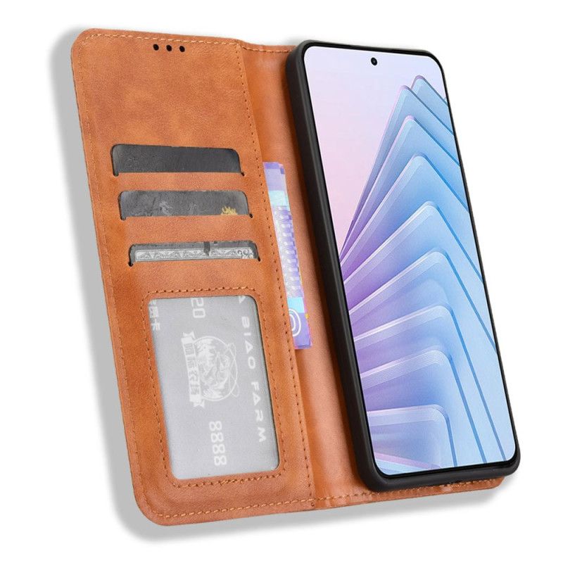 Folio Deksel Til Xiaomi Redmi Note 14 4g Vintage Kant