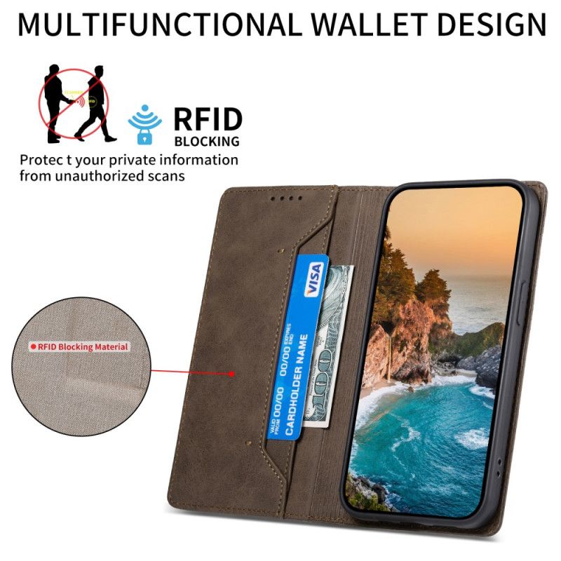 Folio Deksel Til Xiaomi Redmi Note 14 4g Vintage Rfid-blokkering
