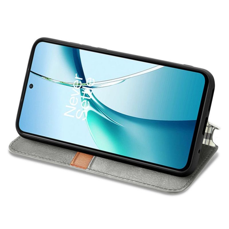 Folio Deksel Til Xiaomi Redmi Note 14 4g Vintage Skinneffekt Med Diamantmønster