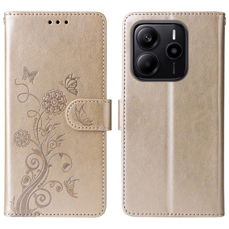 Folio Deksel Xiaomi Redmi Note 14 4g Blomster Beskyttelse Deksel