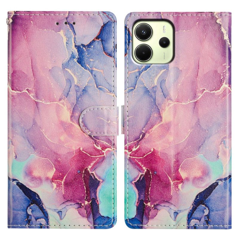 Folio Deksel Xiaomi Redmi Note 14 4g Farget Marmor Beskyttelse Deksel