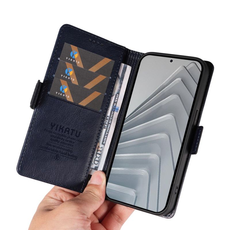 Folio Deksel Xiaomi Redmi Note 14 4g Litchitekstur Ykatu Beskyttelse Deksel