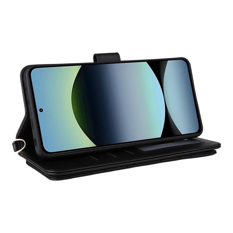 Folio Deksel Xiaomi Redmi Note 14 4g Premium Lommebok Med Stropp Og Skulderstropp