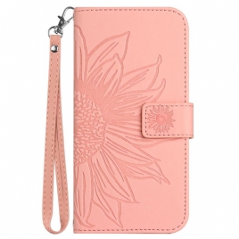 Folio Deksel Xiaomi Redmi Note 14 4g Solsikketrykk Med Snor