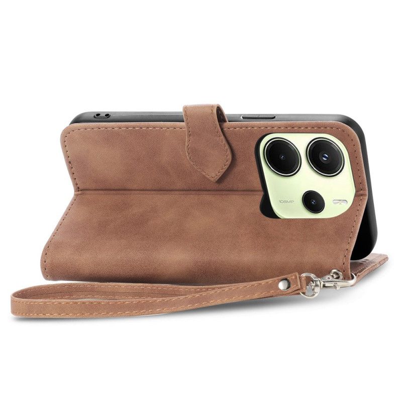 Lærdeksel Folio Deksel Xiaomi Redmi Note 14 4g Blondelommebok Med Glidelås