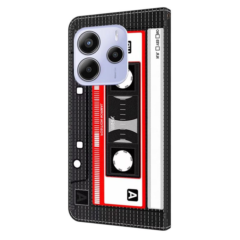 Lærdeksel Folio Deksel Xiaomi Redmi Note 14 4g Kassettmønster