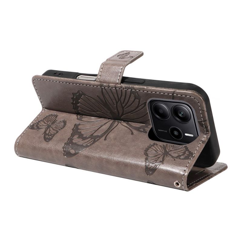 Lærdeksel Folio Deksel Xiaomi Redmi Note 14 4g Kjempesommerfugler