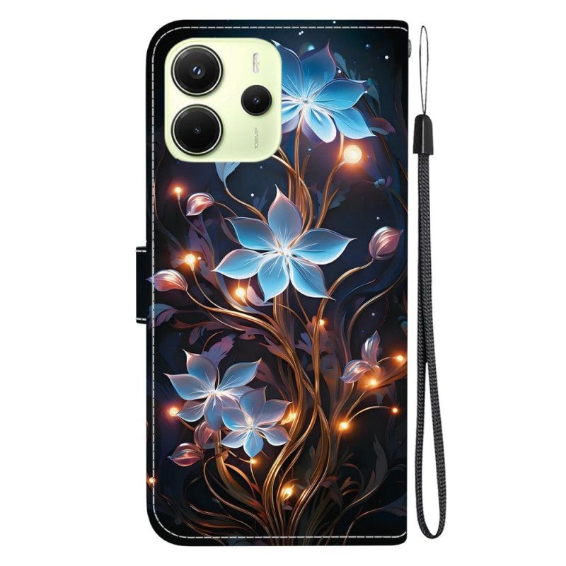 Lærdeksel Folio Deksel Xiaomi Redmi Note 14 4g Mobildeksel Blomstermønster