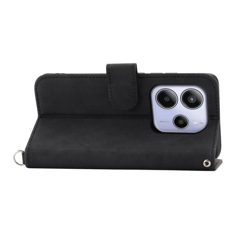 Lærdeksel Folio Deksel Xiaomi Redmi Note 14 4g Mobildeksel Blomstermønster Og Stropper