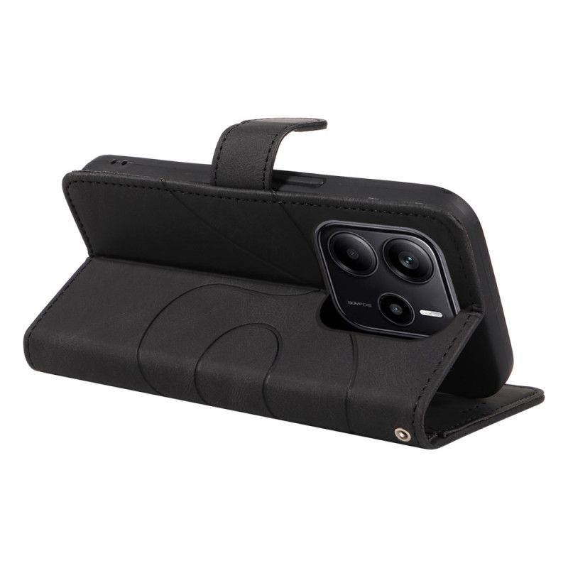 Lærdeksel Folio Deksel Xiaomi Redmi Note 14 4g Mobildeksel Bølgede Linjer