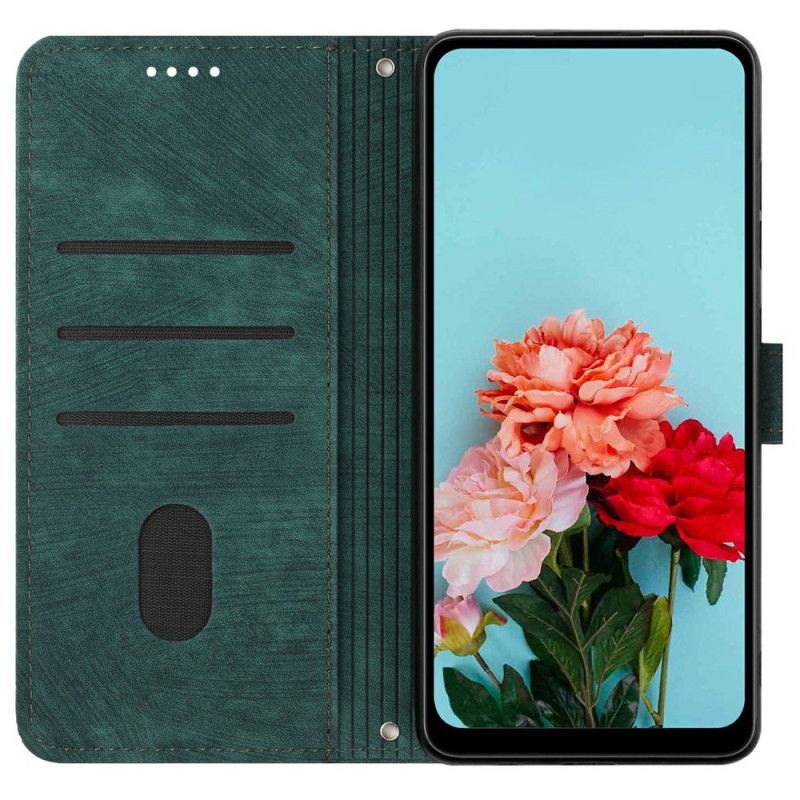Lærdeksel Folio Deksel Xiaomi Redmi Note 14 4g Mobildeksel Retro Linjedesign