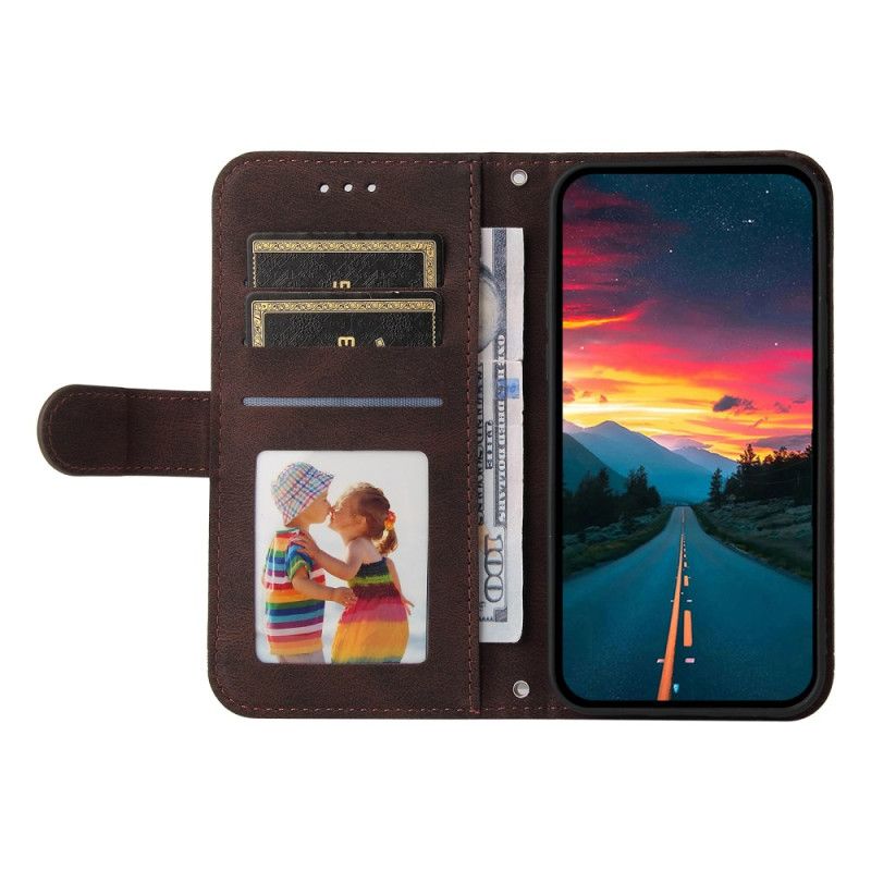 Lærdeksel Folio Deksel Xiaomi Redmi Note 14 4g Mobildeksel Retroeffekt