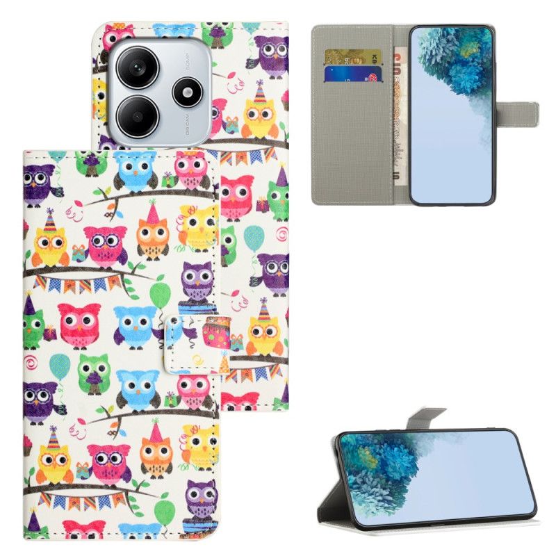 Lærdeksel Folio Deksel Xiaomi Redmi Note 14 4g Mobildeksel Uglestamme