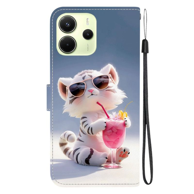 Lærdeksel Folio Deksel Xiaomi Redmi Note 14 4g Morsom Tiger