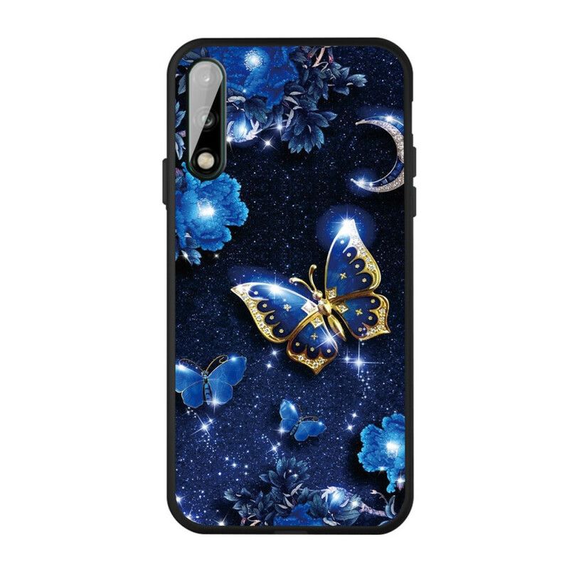 Deksel Til Huawei P40 Lite E / Huawei Y7p Gylden Sommerfugl