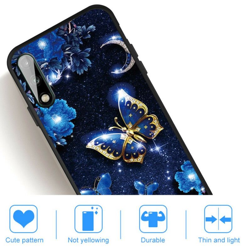 Deksel Til Huawei P40 Lite E / Huawei Y7p Gylden Sommerfugl