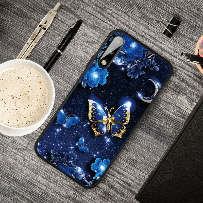 Deksel Til Huawei P40 Lite E / Huawei Y7p Gylden Sommerfugl