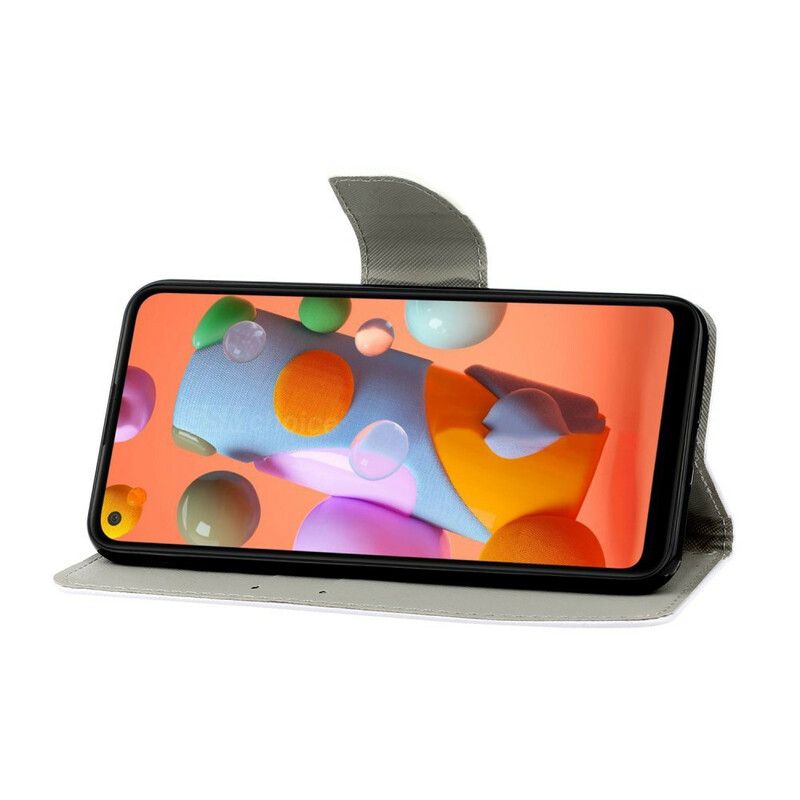 Folio Deksel Til Huawei P40 Lite E / Huawei Y7p Med Kjede Ikke Rør Meg Strappy Cat