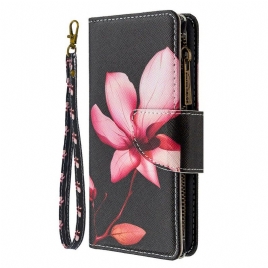 Folio Deksel Til Xiaomi Redmi 9 Blomsterlomme Med Glidelås