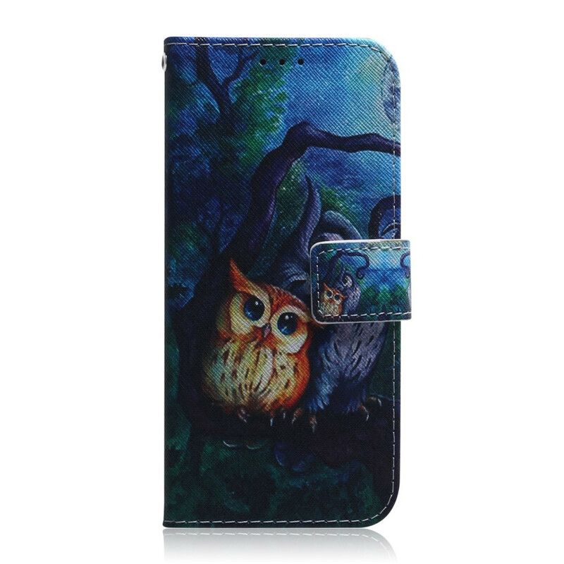 Folio Deksel Til Xiaomi Redmi 9 Maleri Av Ugler
