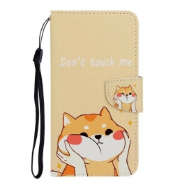 Folio Deksel Til Xiaomi Redmi 9 Med Kjede Ikke Rør Meg Strappy Cat