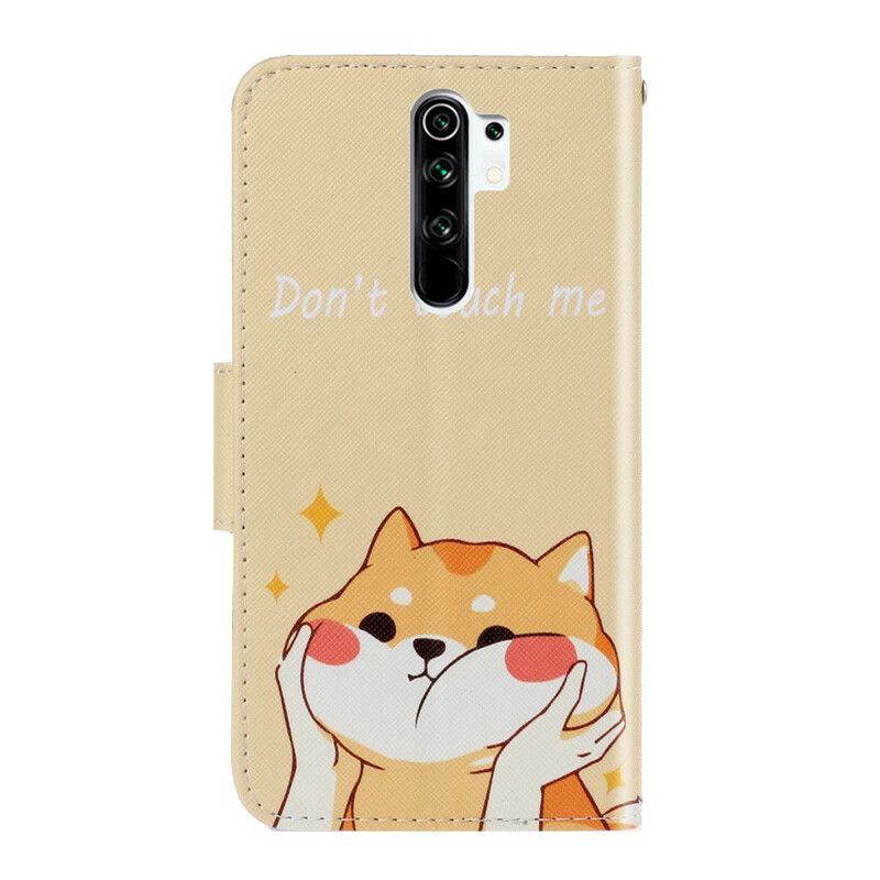 Folio Deksel Til Xiaomi Redmi 9 Med Kjede Ikke Rør Meg Strappy Cat