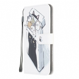 Folio Deksel Til Xiaomi Redmi 9 Med Kjede Thong Cat Levering