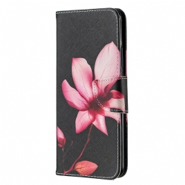 Folio Deksel Til Xiaomi Redmi 9 Rosa Blomst