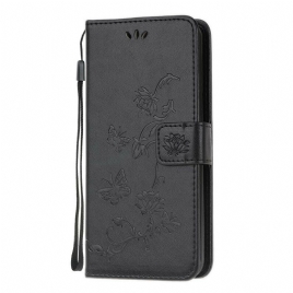 Lærdeksel Til Xiaomi Redmi 9 Asiatiske Sommerfugler Og Blomster