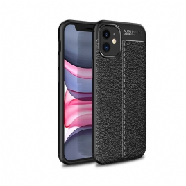 Deksel Til iPhone 12 Mini Dobbellinje Litchi-skinneffekt