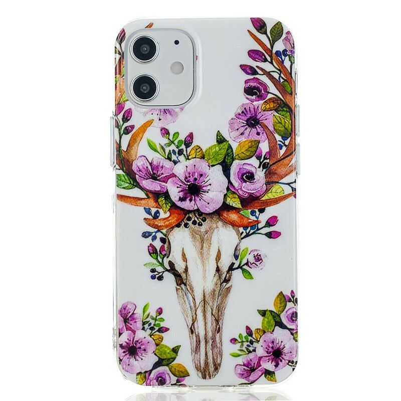 Deksel Til iPhone 12 Mini Fluorescerende Blomsterelg