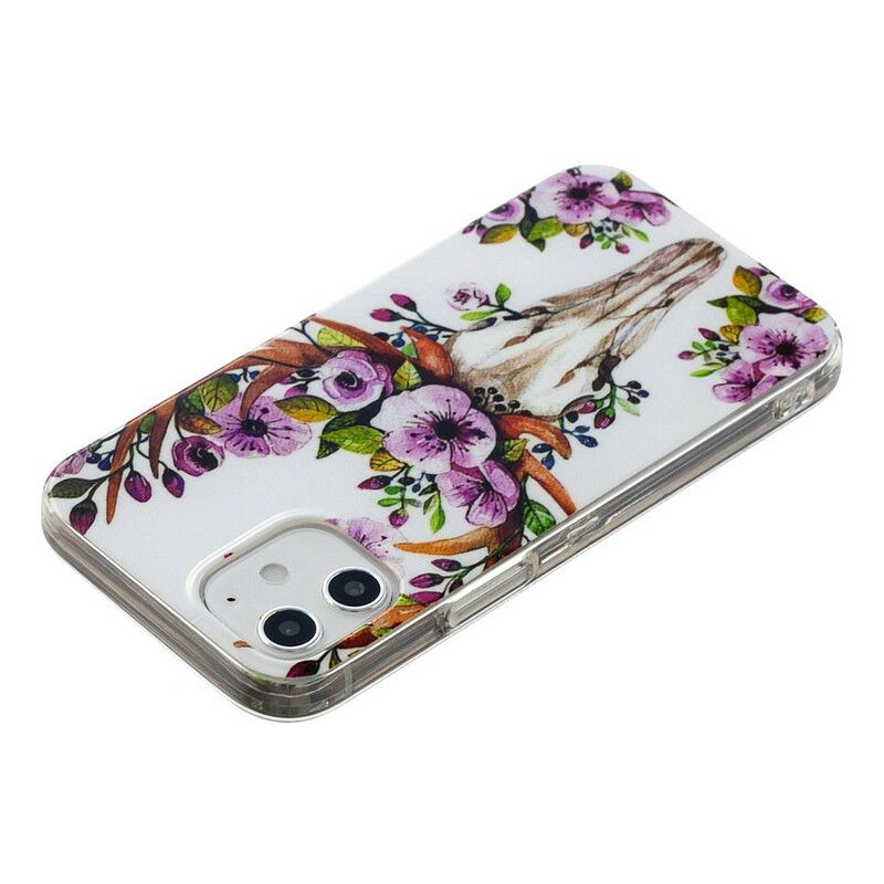 Deksel Til iPhone 12 Mini Fluorescerende Blomsterelg