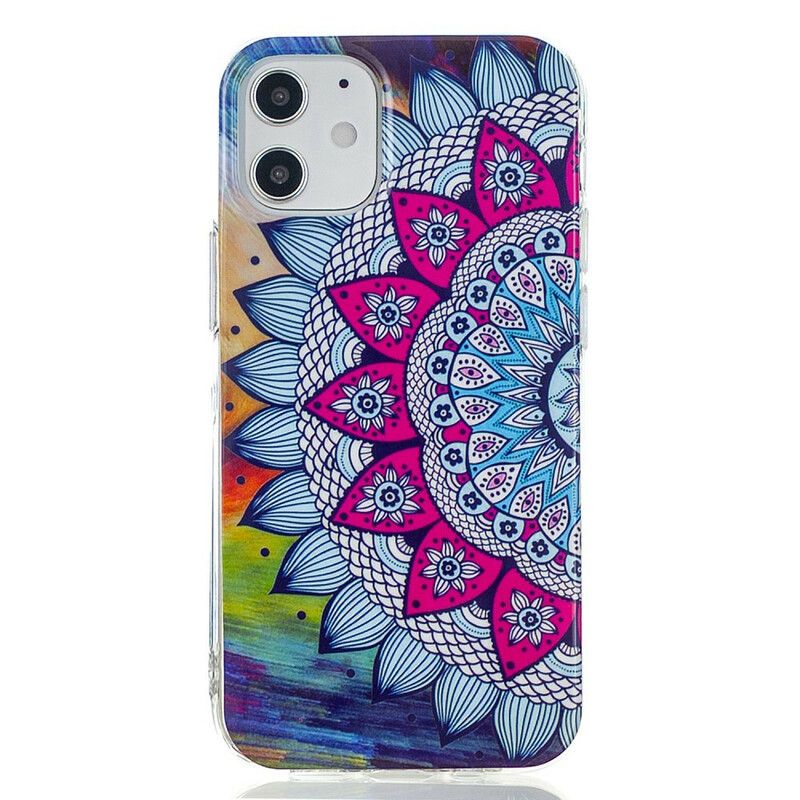 Deksel Til iPhone 12 Mini Fluorescerende Fargerik Mandala