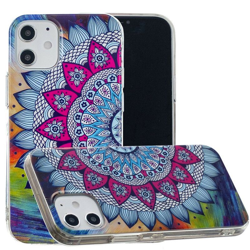 Deksel Til iPhone 12 Mini Fluorescerende Fargerik Mandala