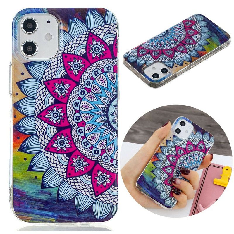 Deksel Til iPhone 12 Mini Fluorescerende Fargerik Mandala