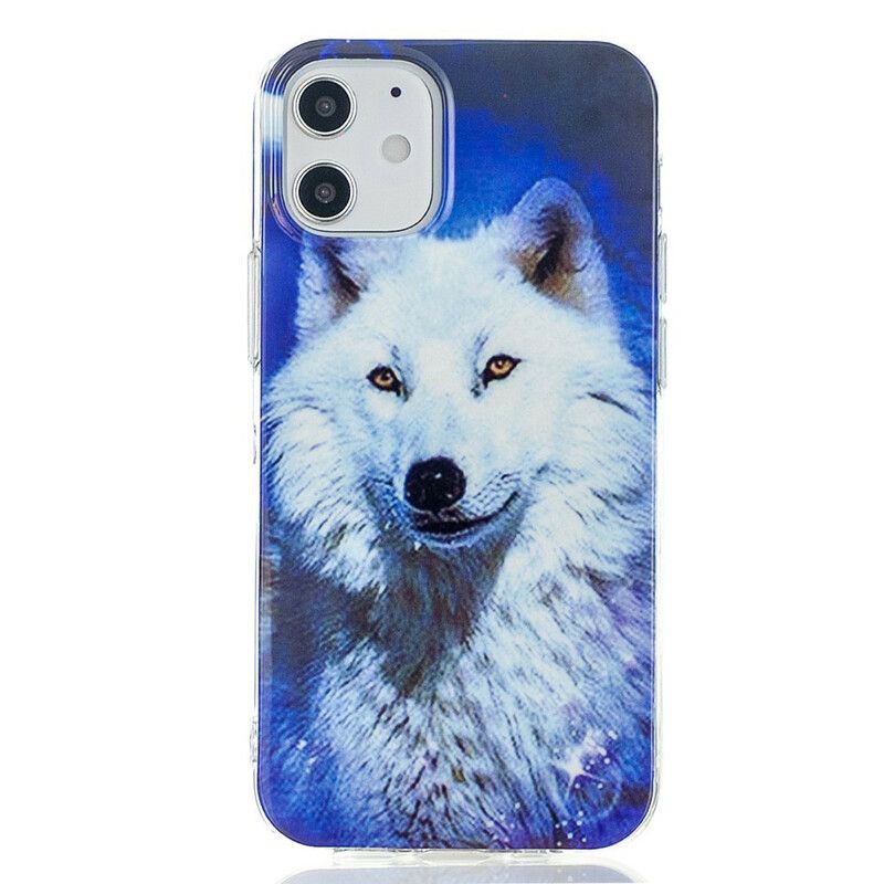 Deksel Til iPhone 12 Mini Fluorescerende Wolf Series