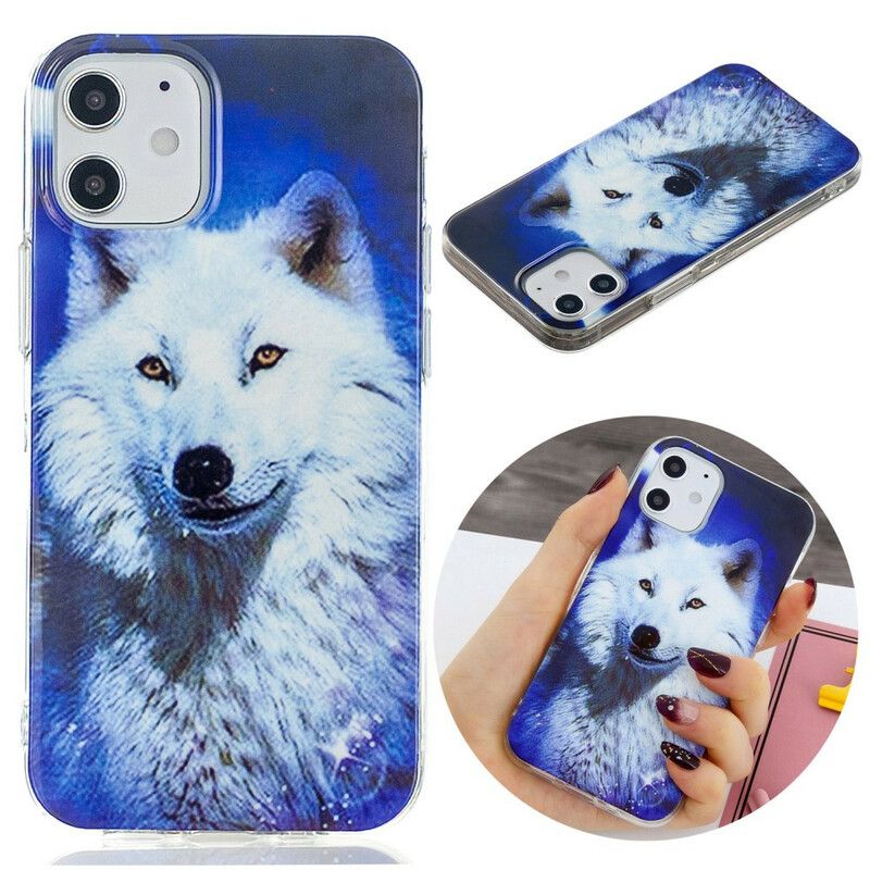 Deksel Til iPhone 12 Mini Fluorescerende Wolf Series
