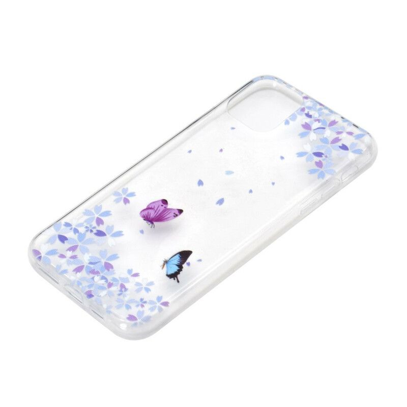 Deksel Til iPhone 12 Mini Transparente Sommerfugler Og Blomster