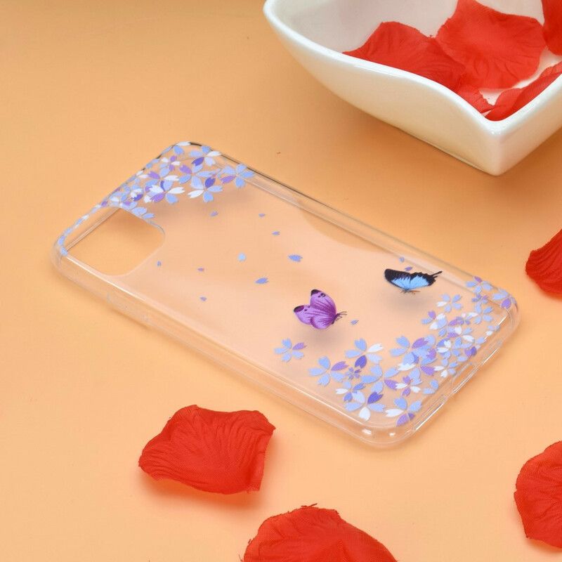 Deksel Til iPhone 12 Mini Transparente Sommerfugler Og Blomster
