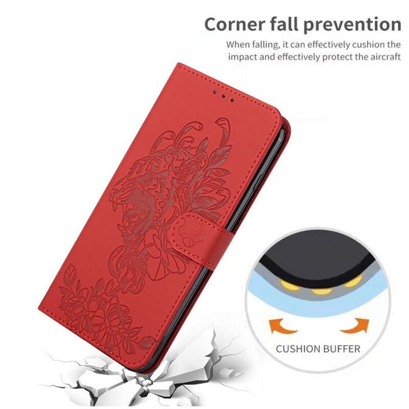 Folio Deksel Til iPhone 12 Mini Med Kjede Barokk Strappy Tiger