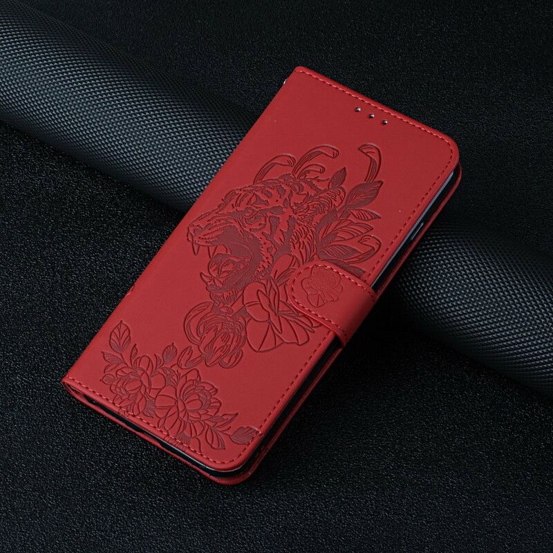 Folio Deksel Til iPhone 12 Mini Med Kjede Barokk Strappy Tiger