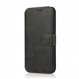 Folio Deksel Til iPhone 12 Mini Retro Skinnstil