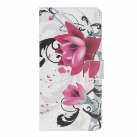 Folio Deksel Til iPhone 12 Mini Tropiske Blomster
