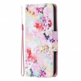 Lærdeksel Til iPhone 12 Mini Med Kjede Fantastiske Stroppblomster